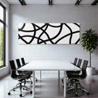 Abstraktes Design Mit Dicken Schwarzen Linien Und Dynamischem Muster