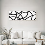 Abstraktes Design Mit Dicken Schwarzen Linien Und Dynamischem Muster