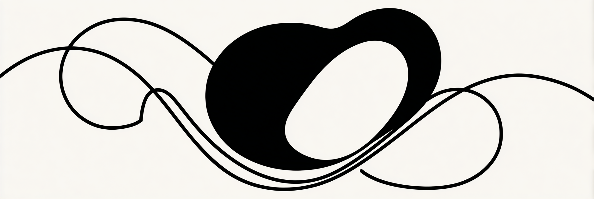 Abstraktes Design Mit Fliessenden Linien Und Schwarzer Form | Minimalistisch | Stilrichtungen