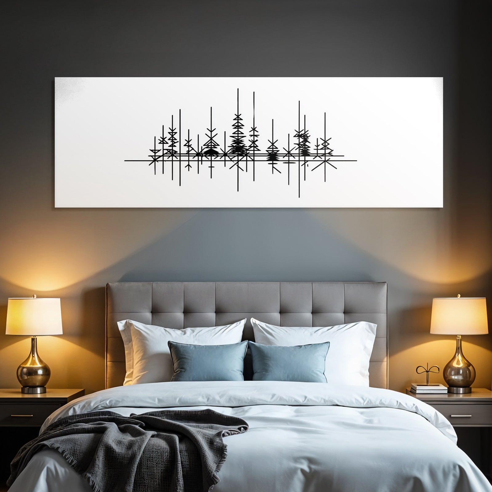 Abstraktes Design Mit Geometrischen Formen Und Wald