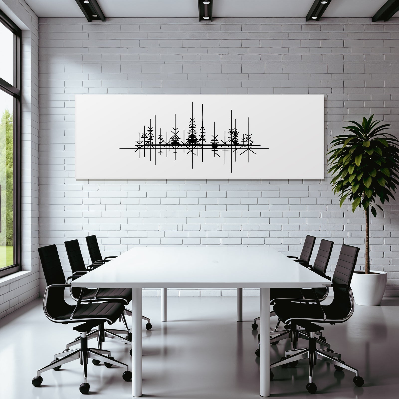 Abstraktes Design Mit Geometrischen Formen Und Wald