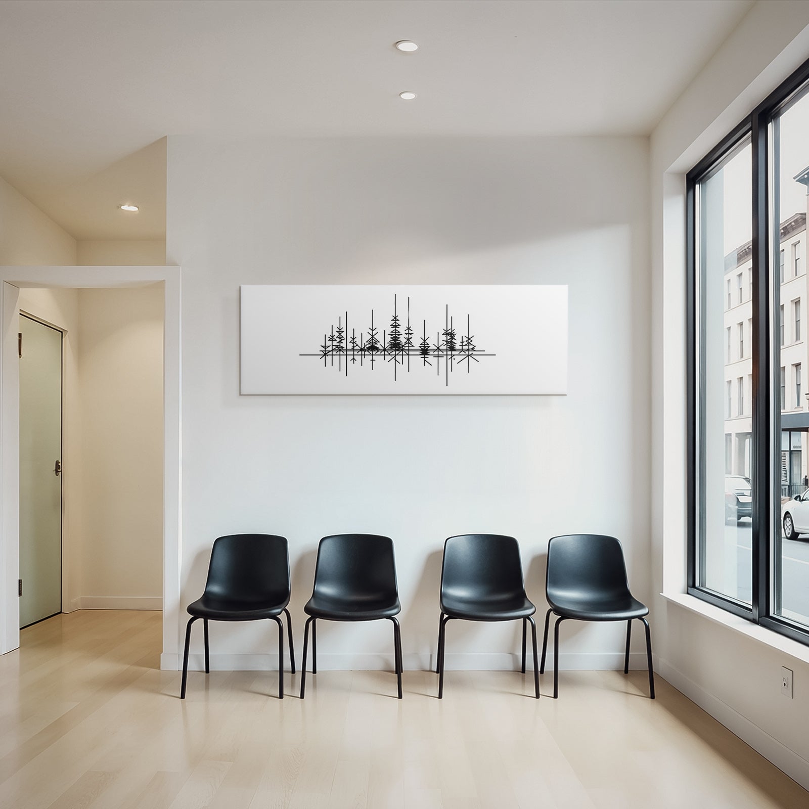 Abstraktes Design Mit Geometrischen Formen Und Wald