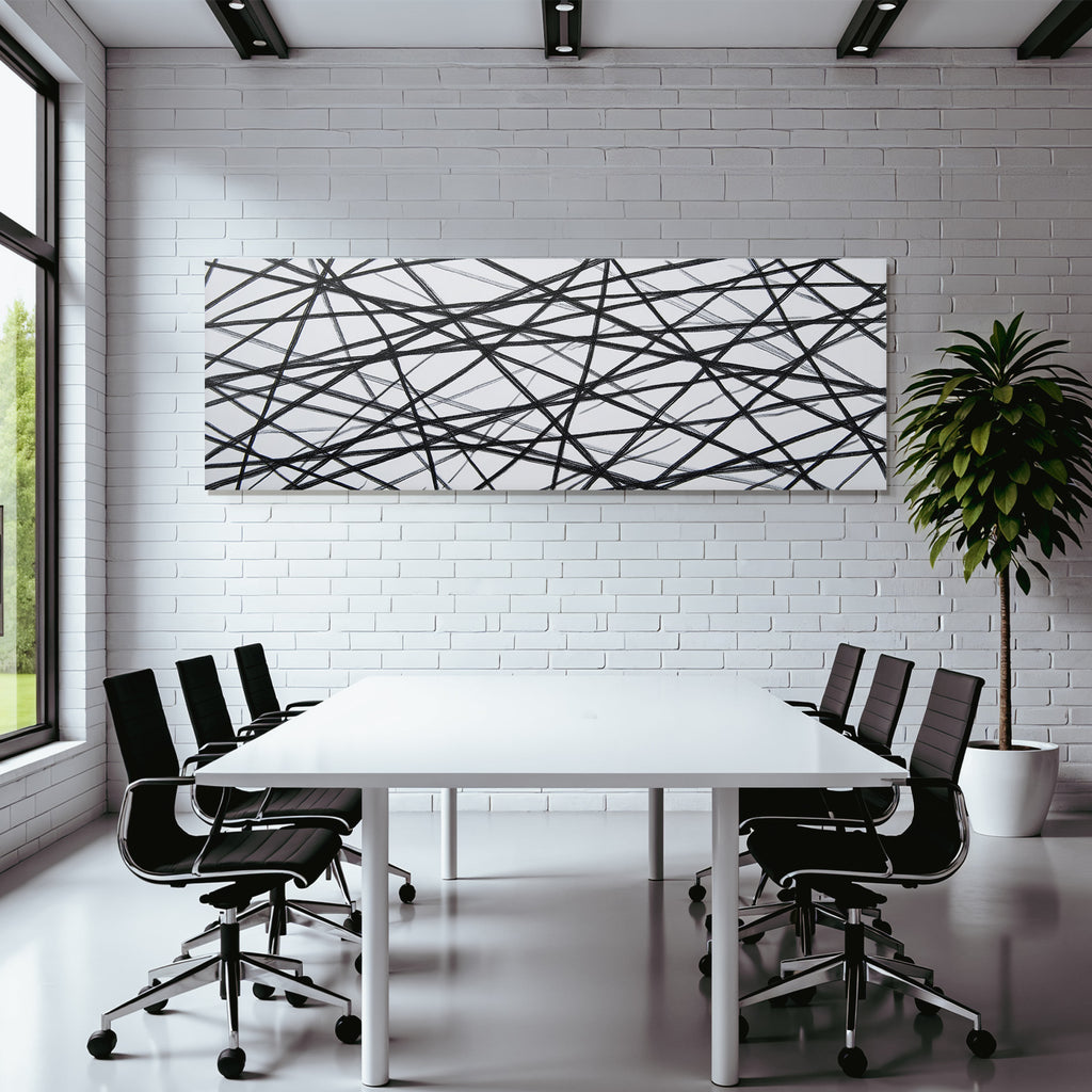 Abstraktes Design Schwarze Graue Linien Auf Weissen Hintergrund