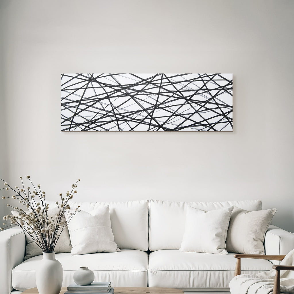 Abstraktes Design Schwarze Graue Linien Auf Weissen Hintergrund