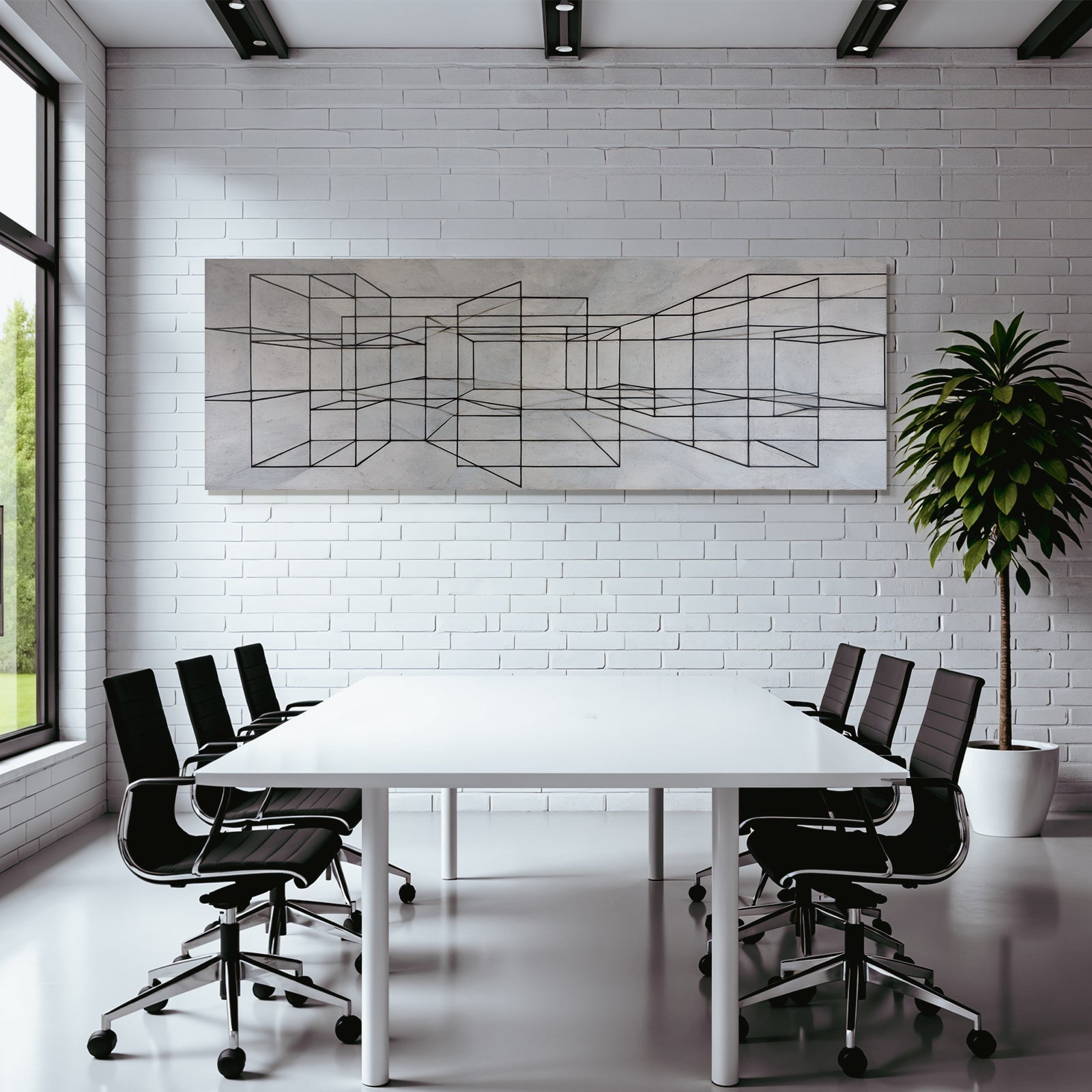 Abstraktes Geometrisches Kunstwerk Mit Kubischen Und Rechteckigen Formen