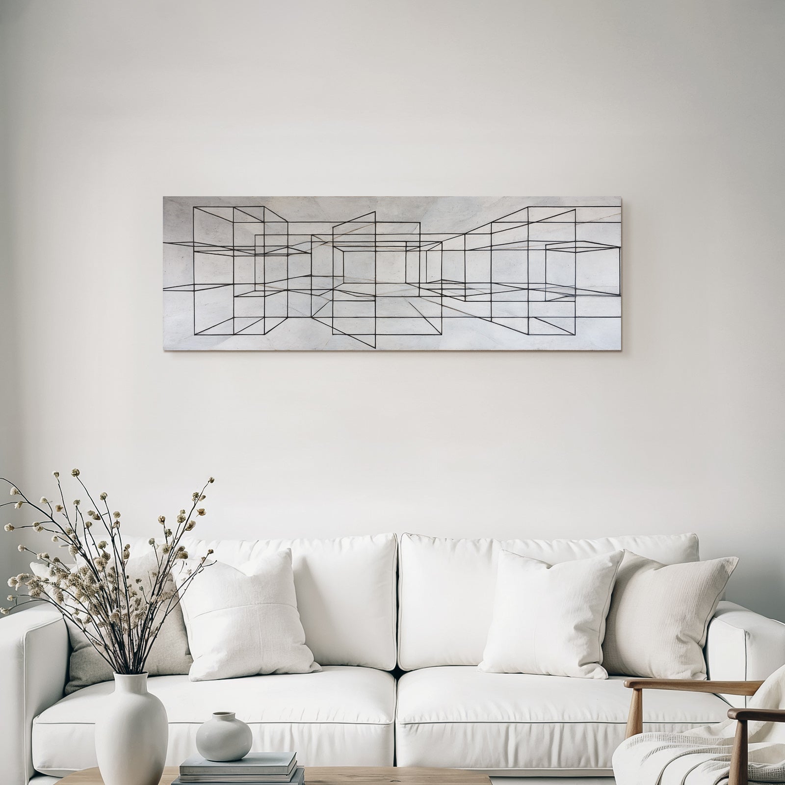 Abstraktes Geometrisches Kunstwerk Mit Kubischen Und Rechteckigen Formen