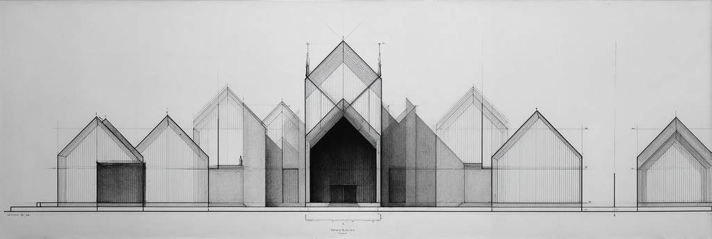 Architekturzeichnung Elevationsansicht Moderner Entwurf | Minimalistisch | Stilrichtungen