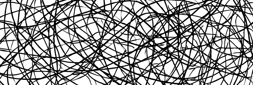 Chaotisches Muster Von Überlappenden Schwarzen Linien | Minimalistisch | Stilrichtungen