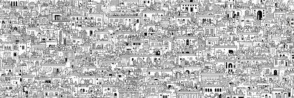 Dichtbebaute Stadtlandschaft Mit Versteckten Elementen | Minimalistisch | Stilrichtungen