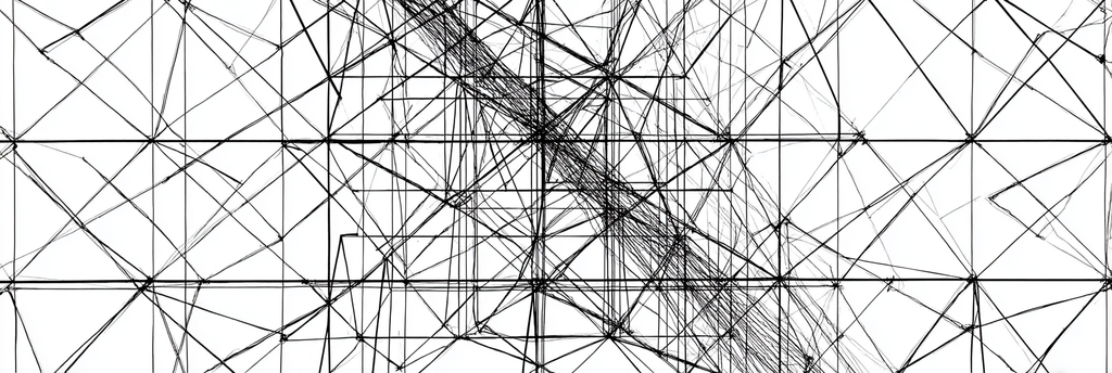 Komplexes Verflochtenes Netzwerk Fraktale Struktur | Minimalistisch | Stilrichtungen