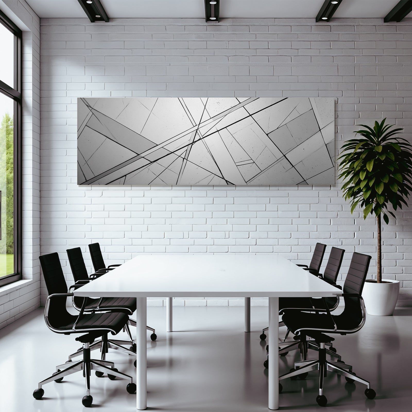 Monochrome Abstrakte Komposition Mit Sich Kreuzenden Linien Und Formen