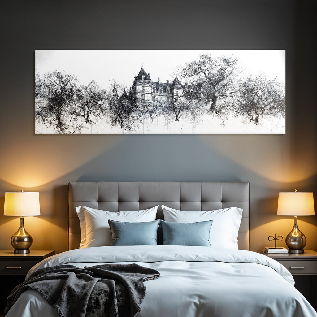 Schloss Mit Abstraktem Wald Und Traumhafter Landschaft