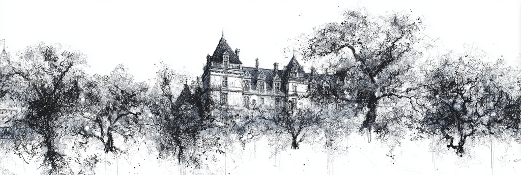 Schloss Mit Abstraktem Wald Und Traumhafter Landschaft | Minimalistisch | Stilrichtungen