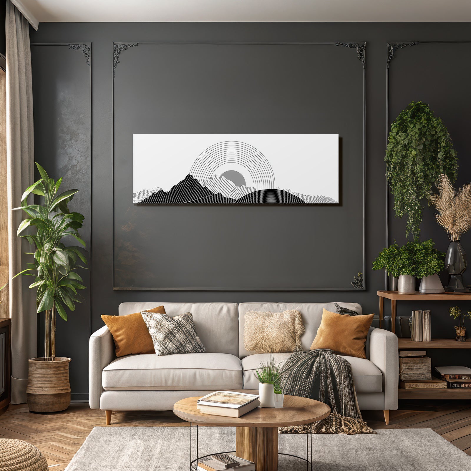 E Berglandschaft Mit Kreiselement Und Wellenmuster