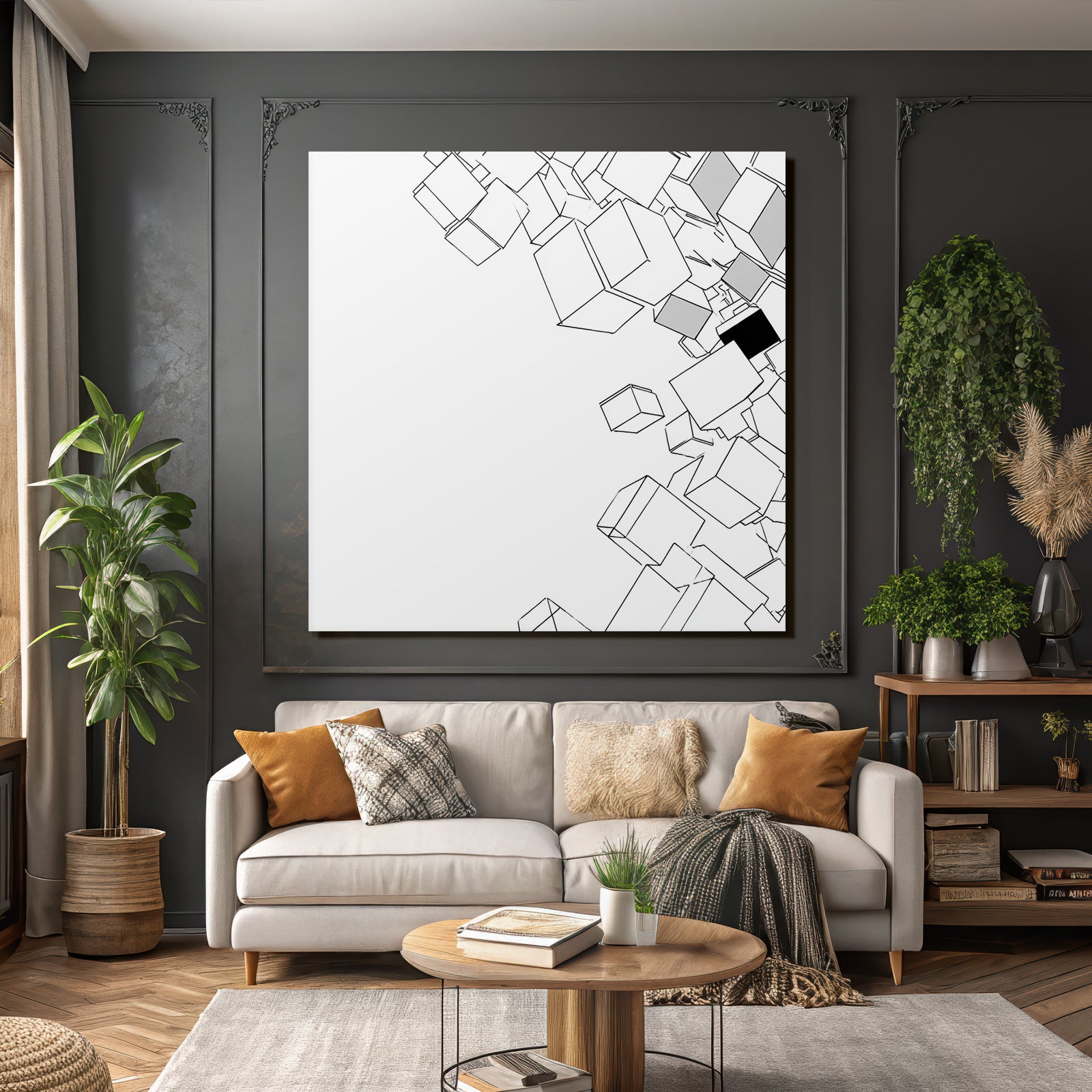 Abstrakte Illustration Geometrische Würfel Er Stil