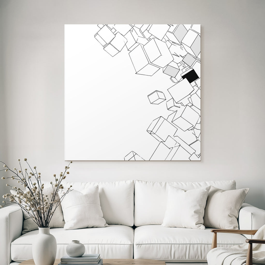 Abstrakte Illustration Geometrische Würfel Er Stil