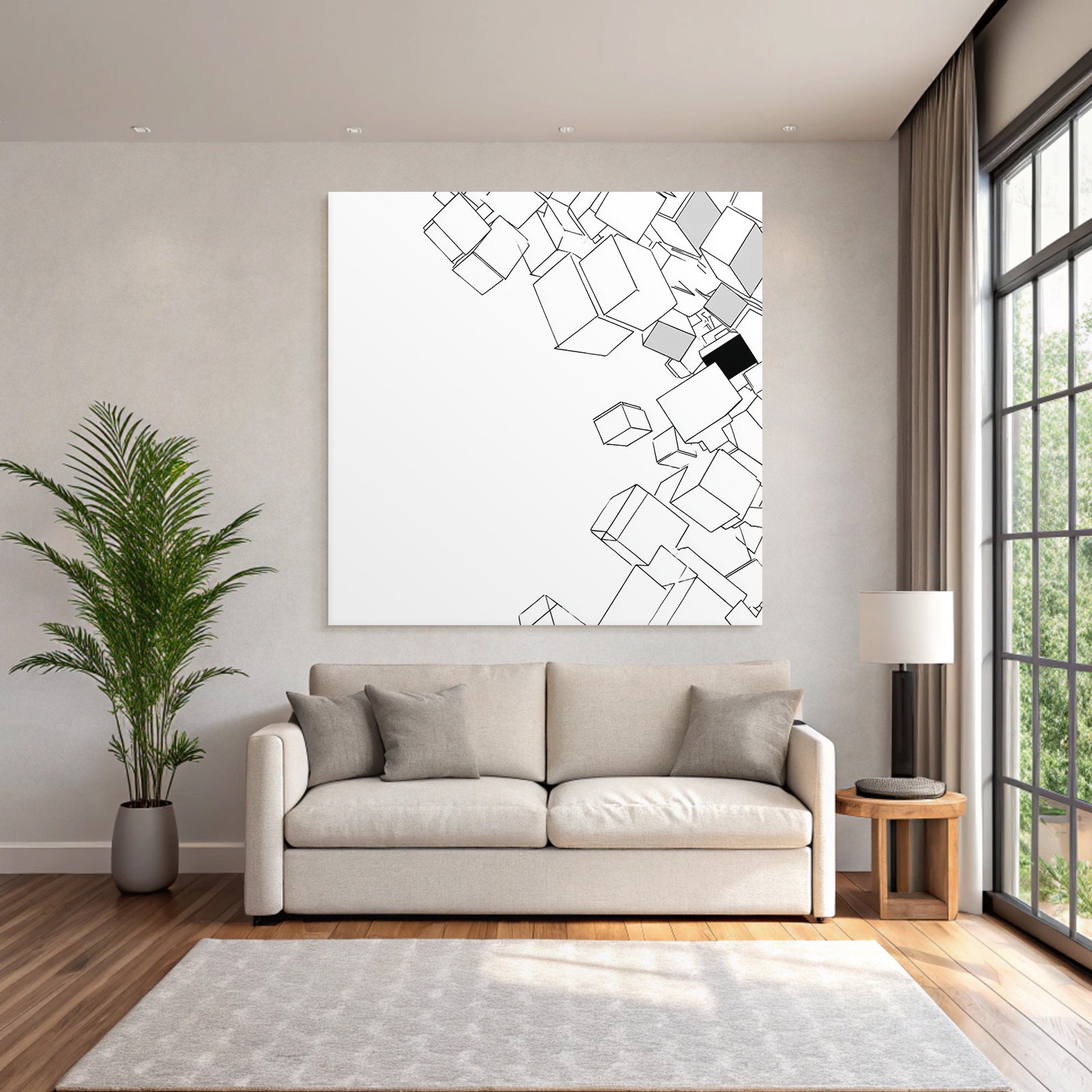 Abstrakte Illustration Geometrische Würfel Er Stil