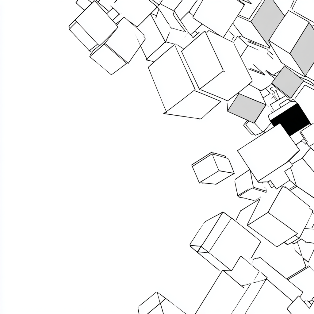 Abstrakte Illustration Geometrische Würfel Er Stil | Minimalistisch | Stilrichtungen
