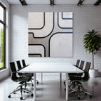 Abstraktes Design Schwarzlinien Auf Hellhintergrund Modern