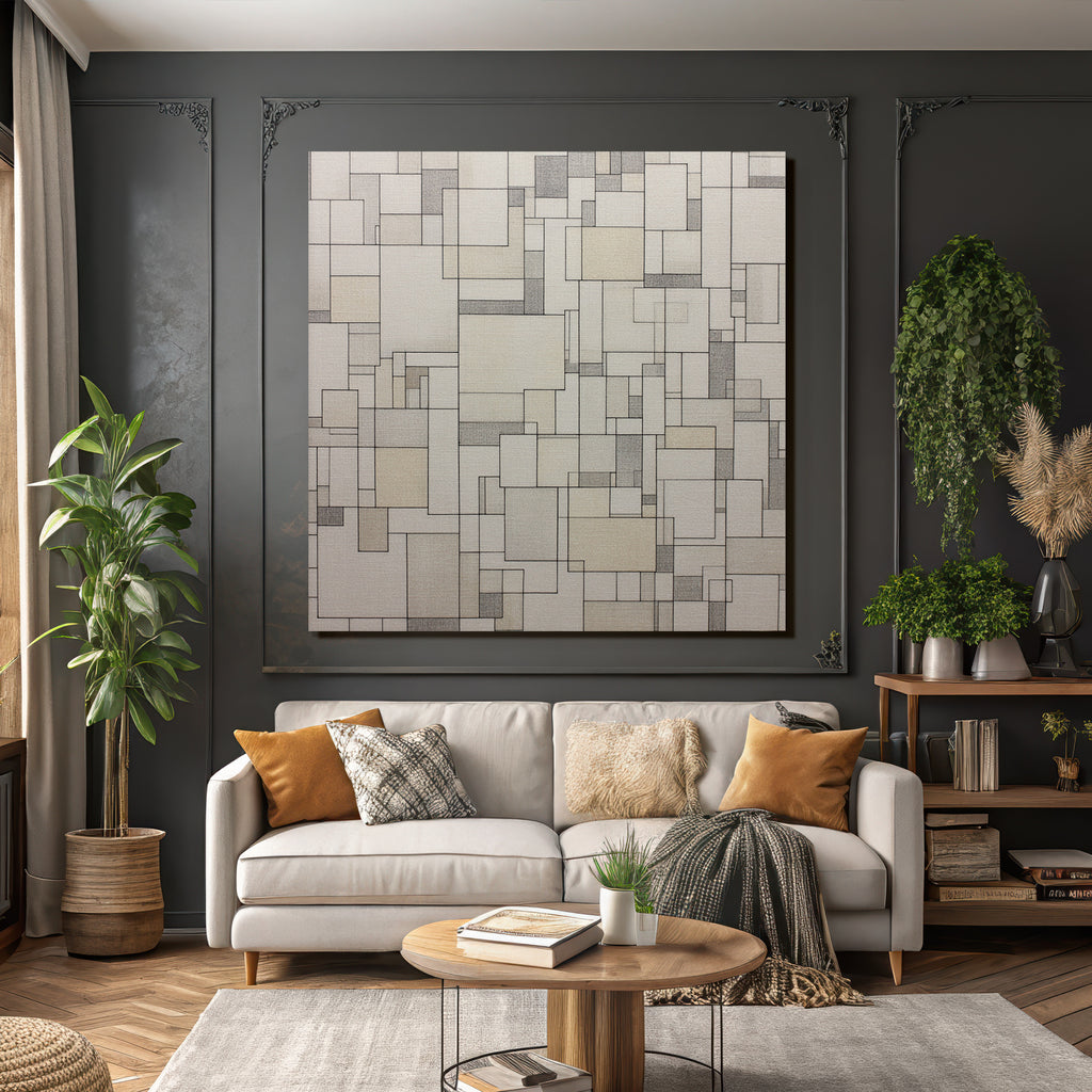 Abstraktes Design Von Überlappenden Quadraten Und Rechtecken Moderne Kunst