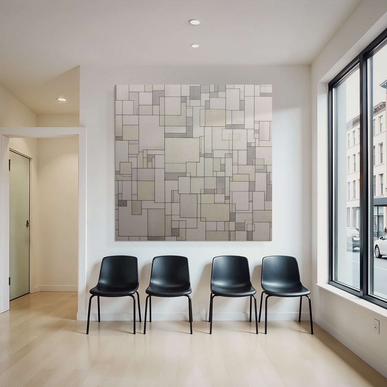Abstraktes Design Von Überlappenden Quadraten Und Rechtecken Moderne Kunst