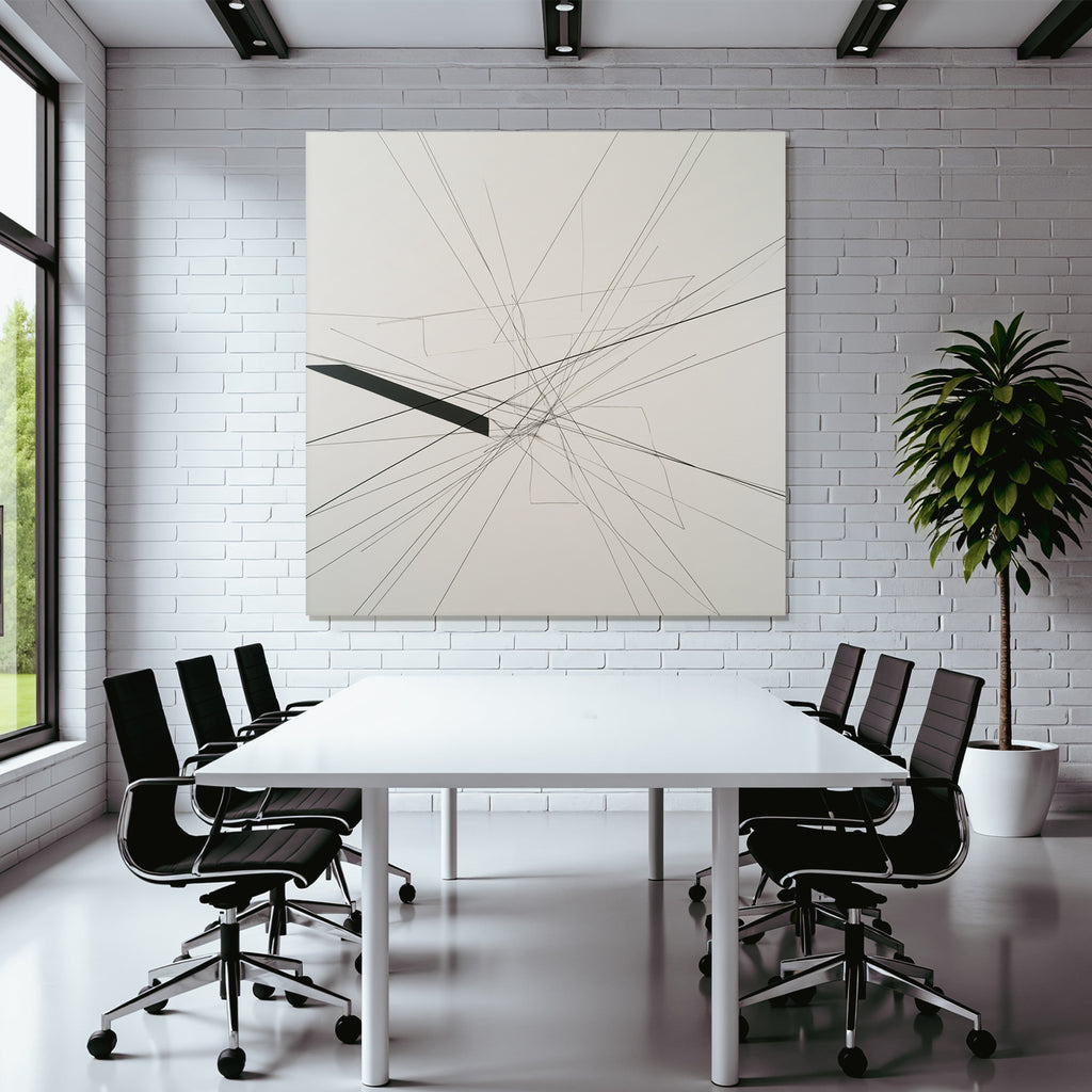 Abstraktes Kunstwerk Mit Geraden Linien Und Geometrischen Formen