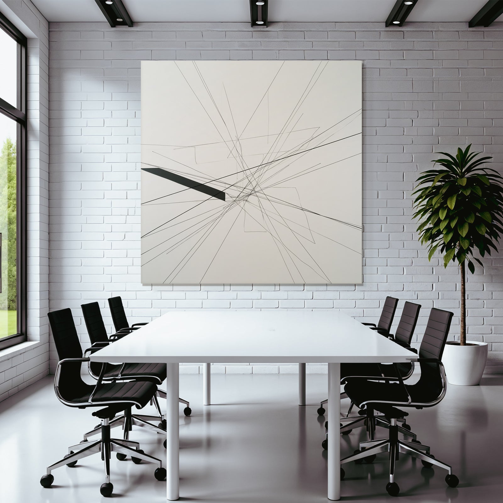 Abstraktes Kunstwerk Mit Geraden Linien Und Geometrischen Formen