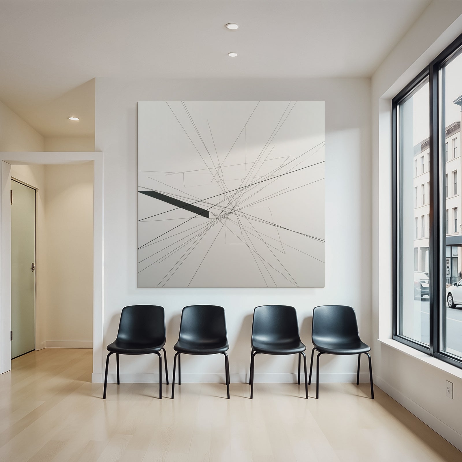 Abstraktes Kunstwerk Mit Geraden Linien Und Geometrischen Formen