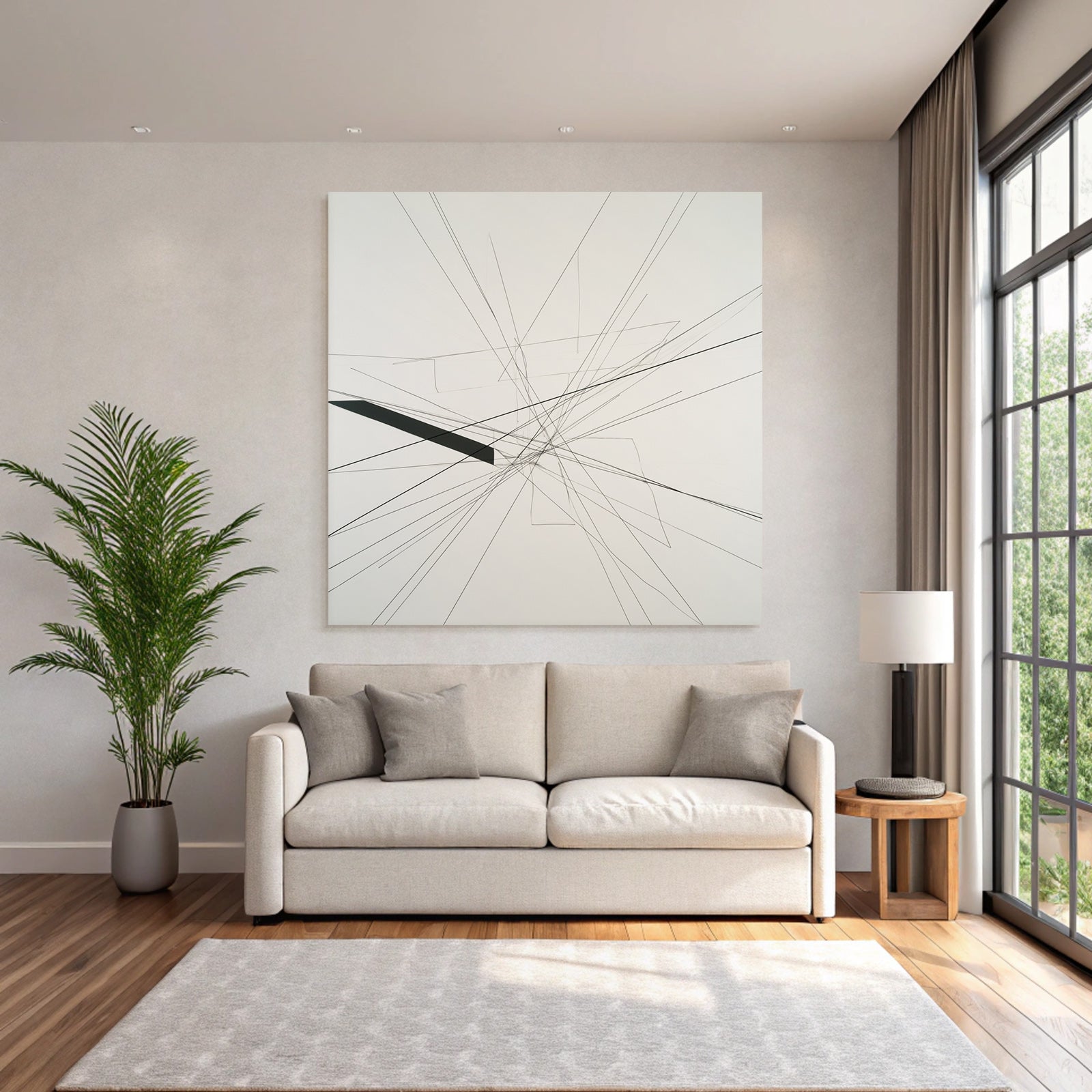 Abstraktes Kunstwerk Mit Geraden Linien Und Geometrischen Formen