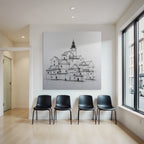 Architekturzeichnung Stilisierte Dorfansicht