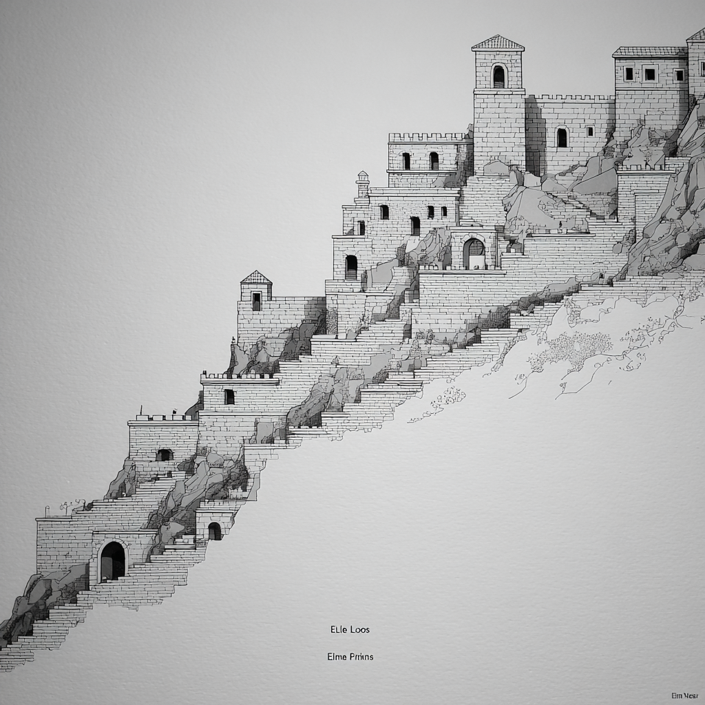 Burg Auf Steinigem Hang | Minimalistisch | Stilrichtungen