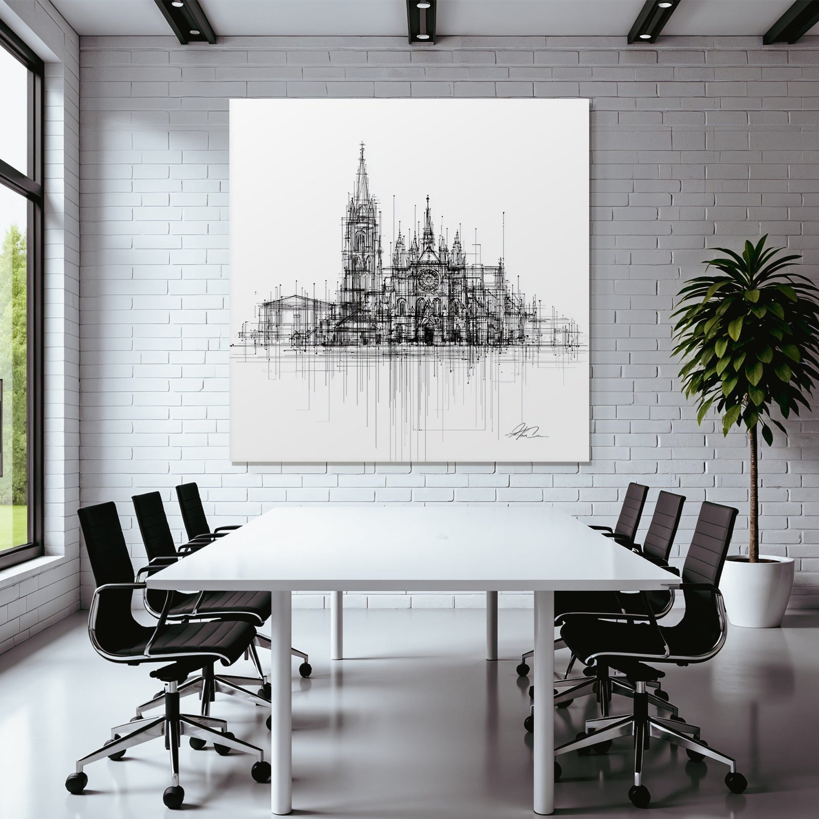 Stilisiertes Architektonisches Kathedrale Zeichnung