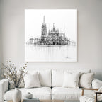 Stilisiertes Architektonisches Kathedrale Zeichnung
