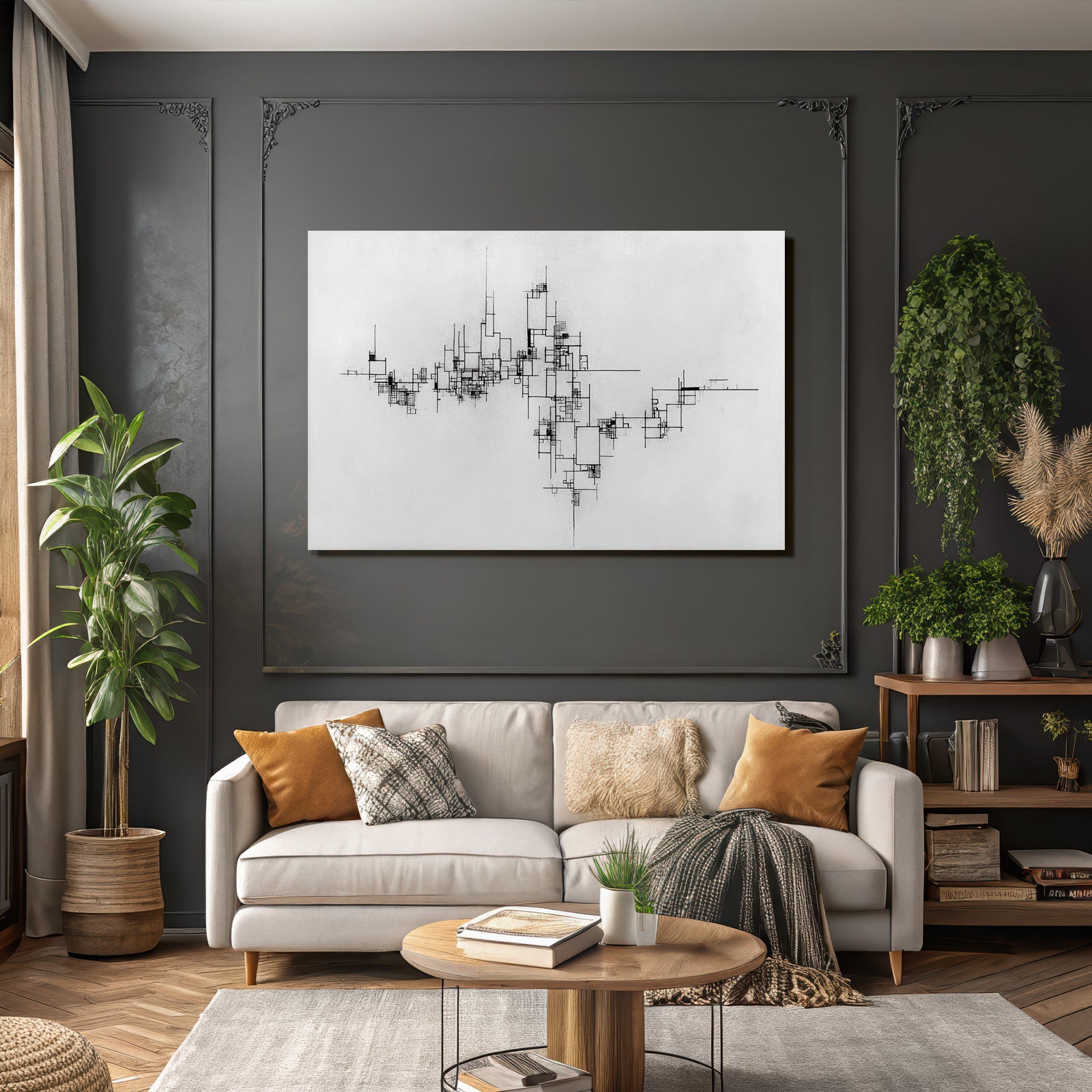Abstrakte Geometrische Kunst Mit Linien Und Formen
