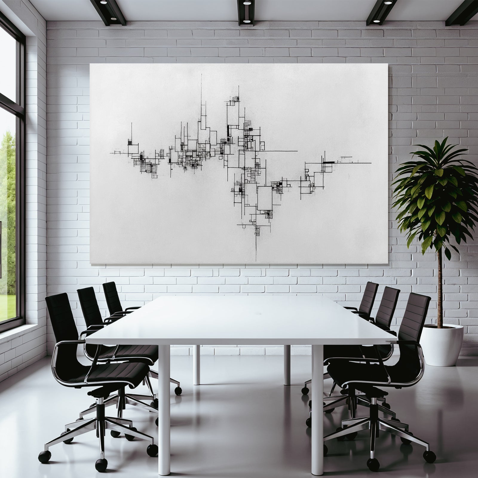 Abstrakte Geometrische Kunst Mit Linien Und Formen