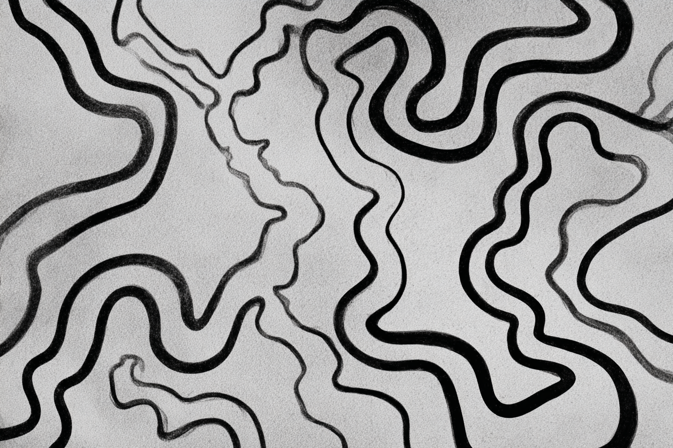 Abstrakte Geschwungene Linien Auf Hellen Hintergrund | Minimalistisch | Stilrichtungen