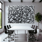 Abstrakte Kunst Chaotische Schwarze Linien