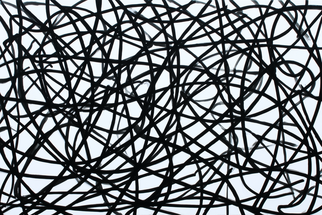 Abstrakte Kunst Chaotische Schwarze Linien | Minimalistisch | Stilrichtungen