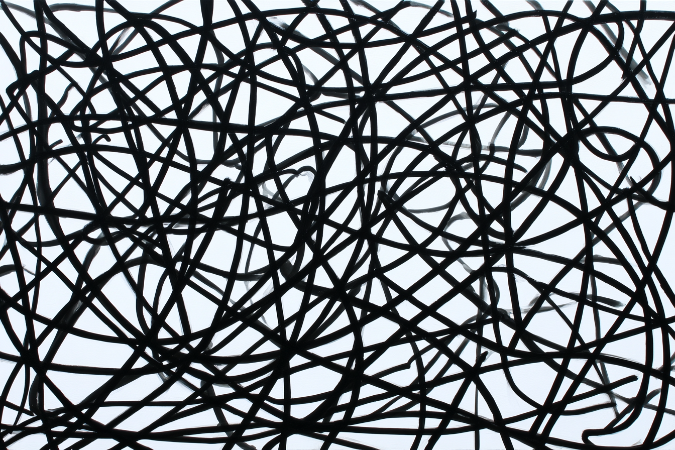 Abstrakte Kunst Chaotische Schwarze Linien | Minimalistisch | Stilrichtungen