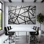 Abstrakte Monochrome Architektur Mit Linienschnittpunkten Und Schatten