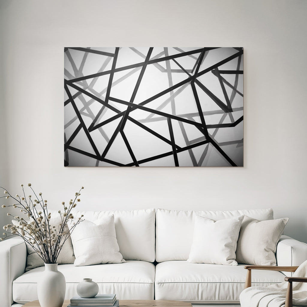 Abstrakte Monochrome Architektur Mit Linienschnittpunkten Und Schatten