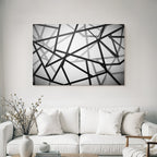 Abstrakte Monochrome Architektur Mit Linienschnittpunkten Und Schatten