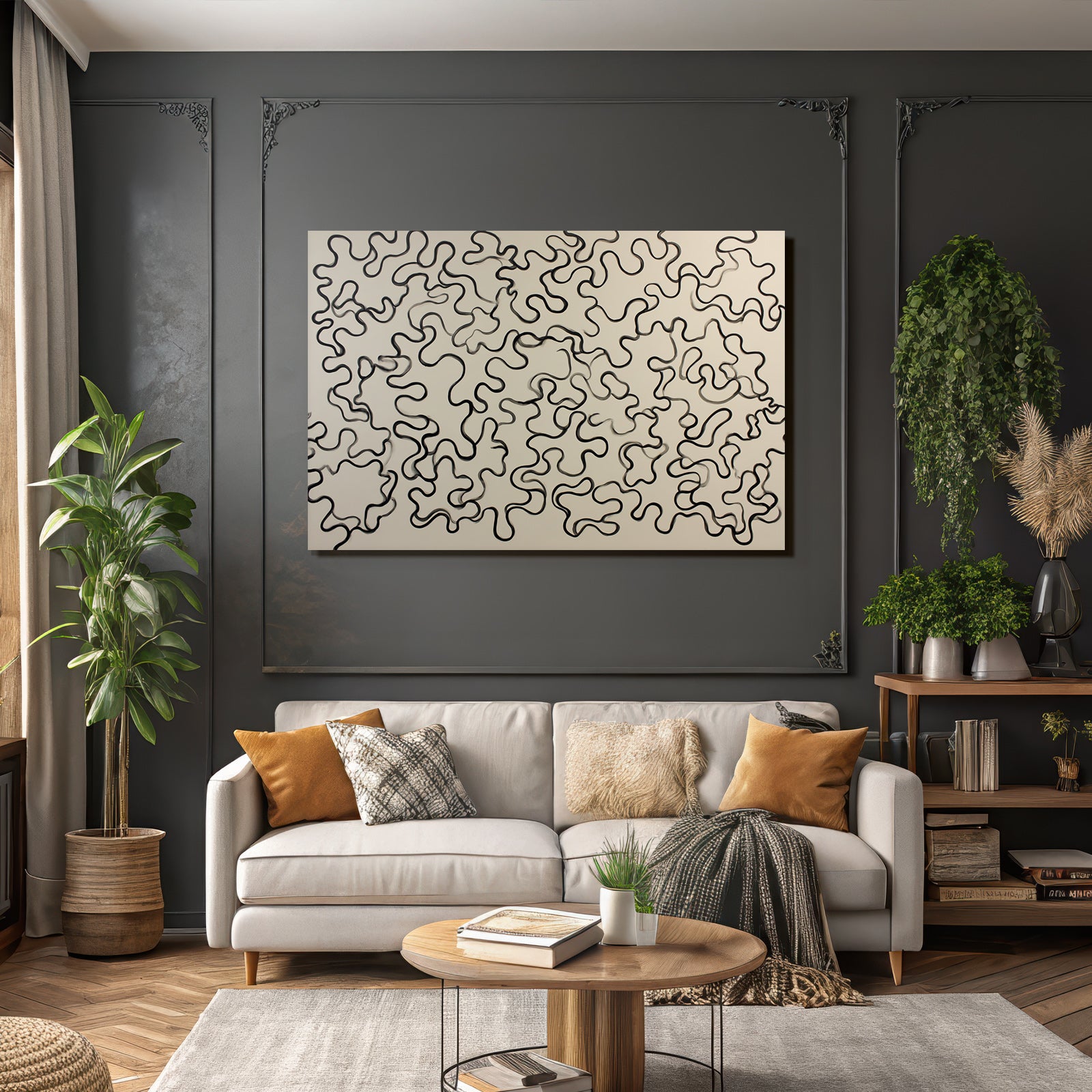 Abstrakte Wellenlinien Kunstwerk