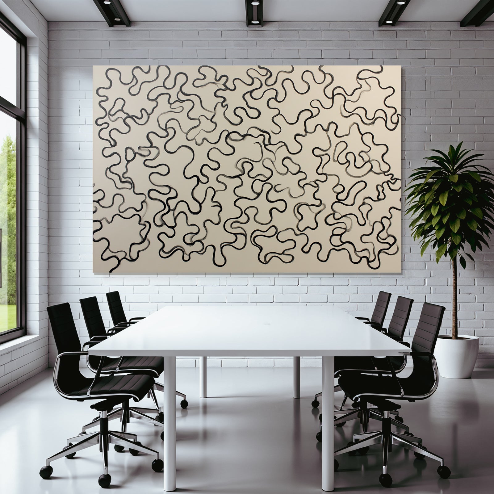 Abstrakte Wellenlinien Kunstwerk