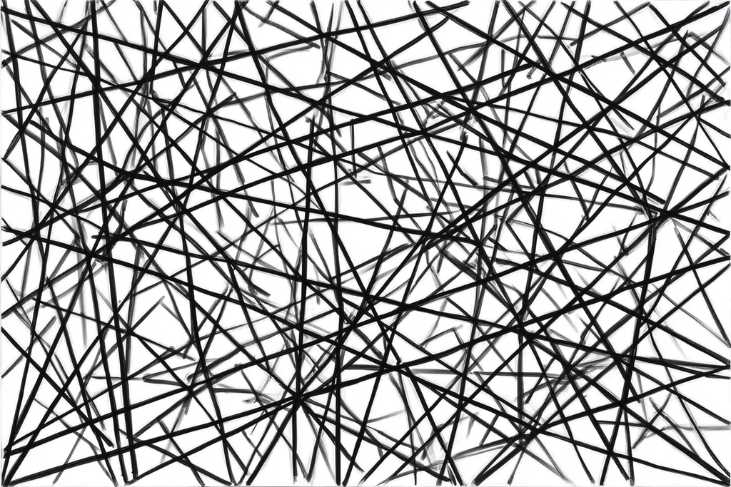 Abstraktes Design Verflochtene Schwarze Linien Auf Weiss | Minimalistisch | Stilrichtungen