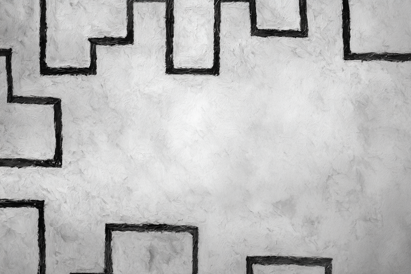 Abstraktes Digitales Kunstwerk Mit Blockformen Und Texturiertem Graün Hintergrund | Minimalistisch | Stilrichtungen