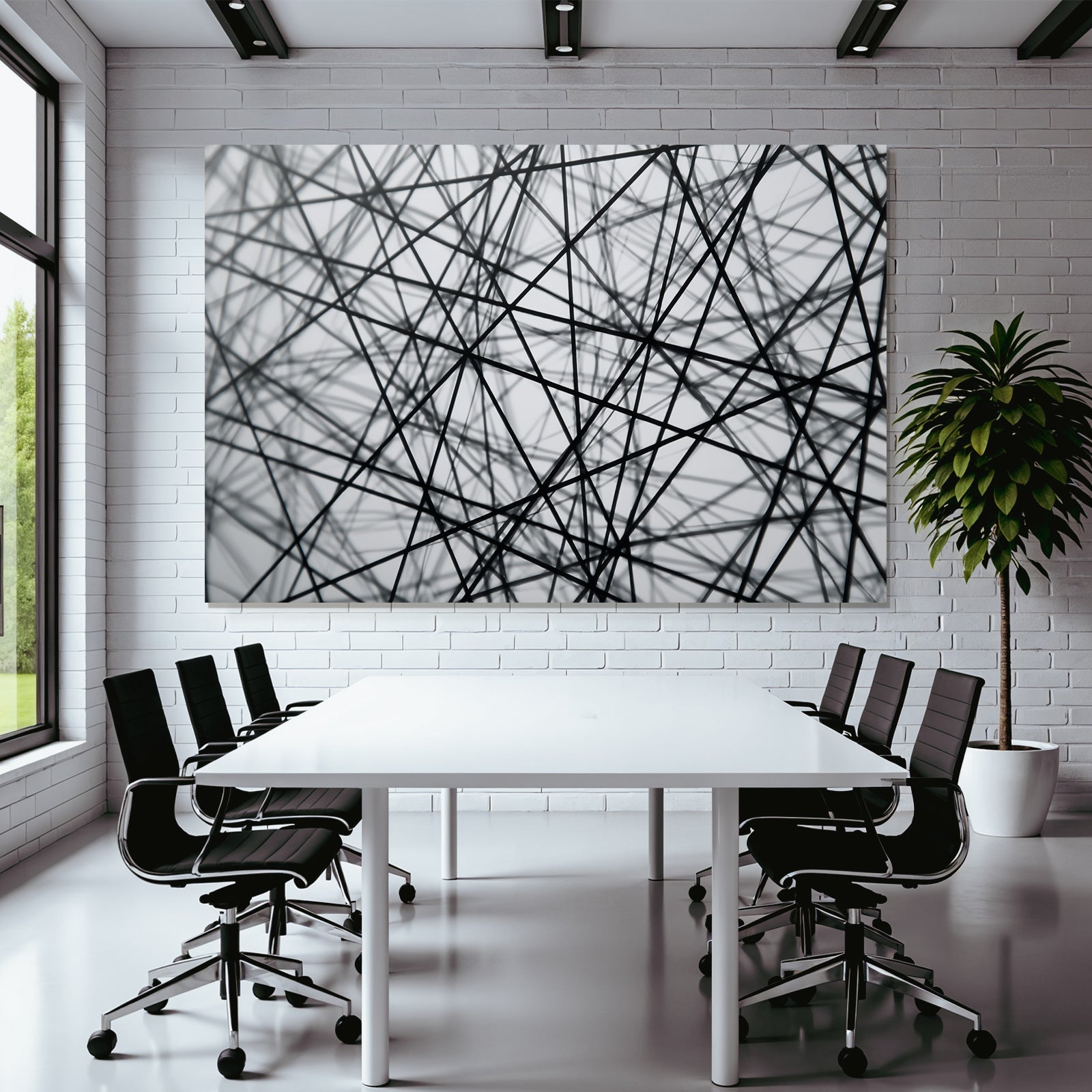 Abstraktes Liniennetz Darstellung Von Schatten Und Tiefe