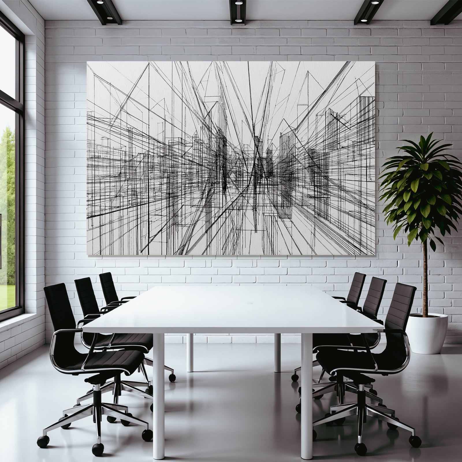 Geometrische Stadtansicht Blaupause Entwurf