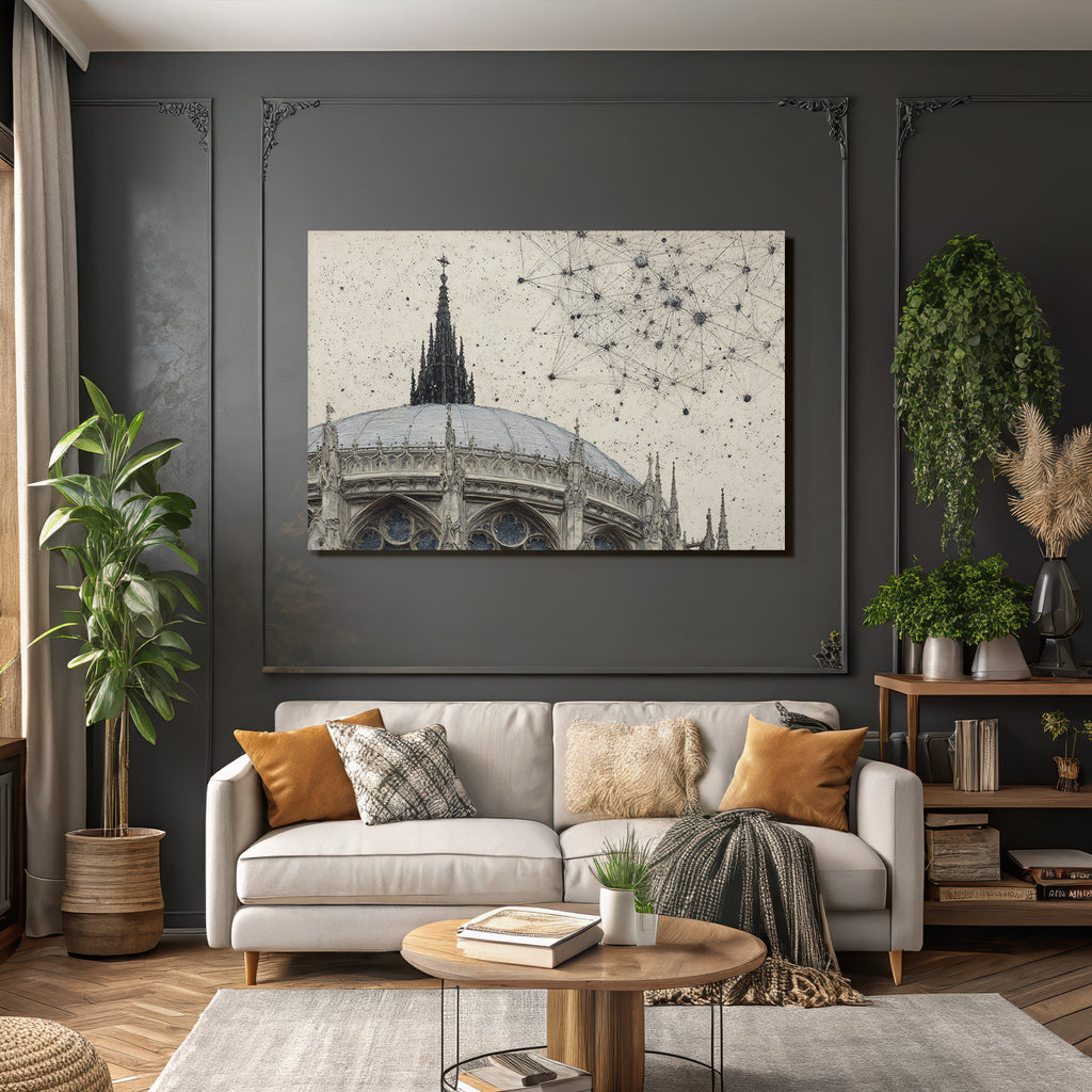 Gotische Kathedrale Und Kosmische Elemente