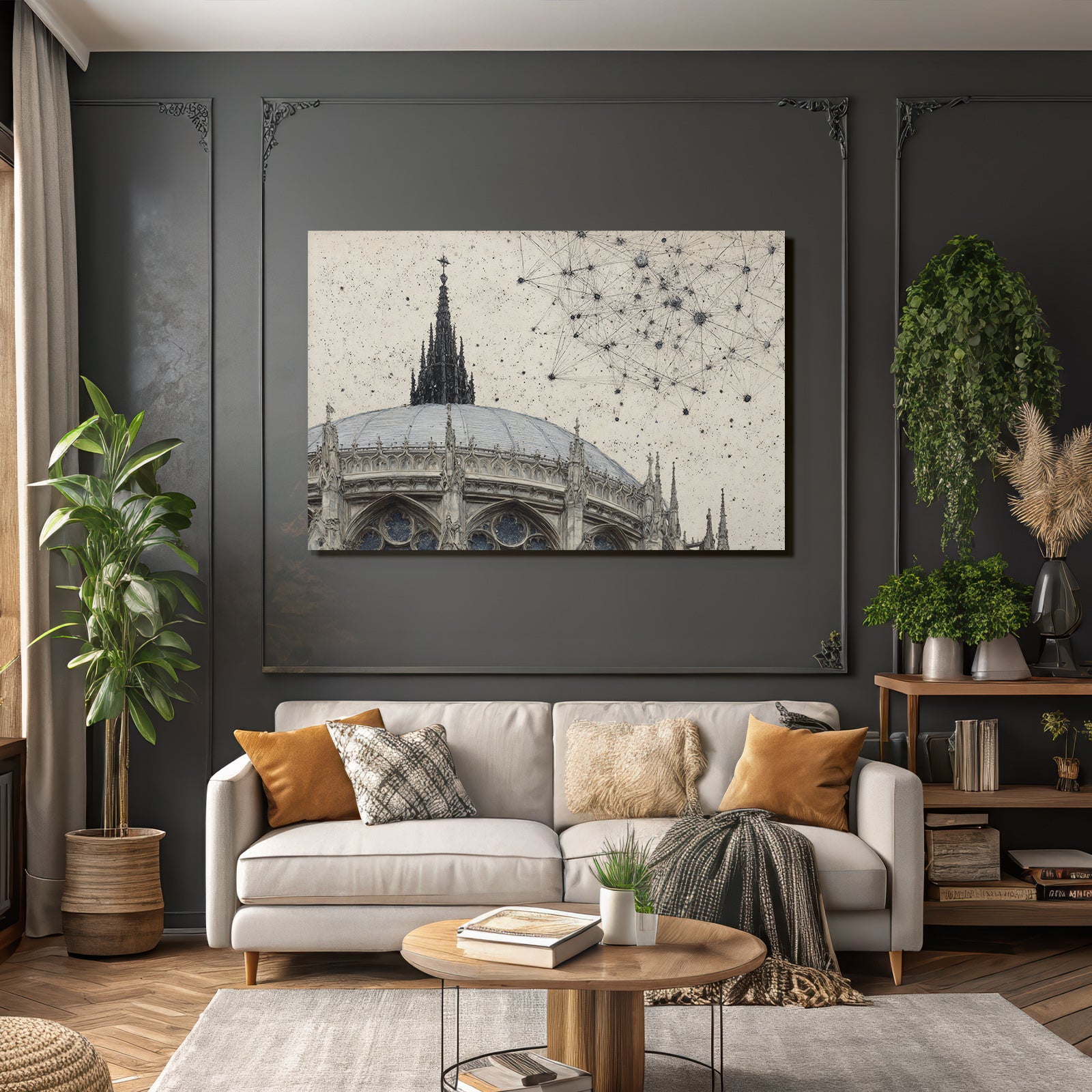 Gotische Kathedrale Und Kosmische Elemente